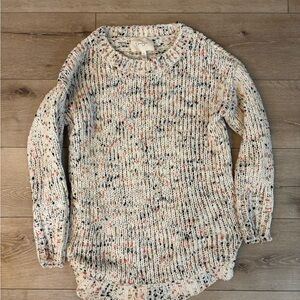 Jessica Simpson Cream Speckled Crewneck Sweater with Orange & Black Flecks